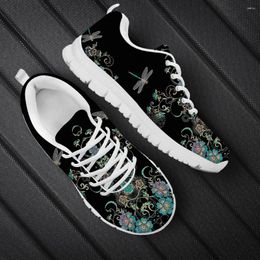 Zapatos casuales dondeisart estampados florales de mariposa zapatillas negras para mujeres moda femenina al aire libre talla grande 47 48 46 Dropsion de bricolaje gratis