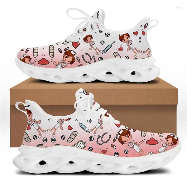 Zapatos casuales dondeisart Cartoon Impresión Fashion Fashion Flex Control Flex Sport Sneaker Calzado para mujeres