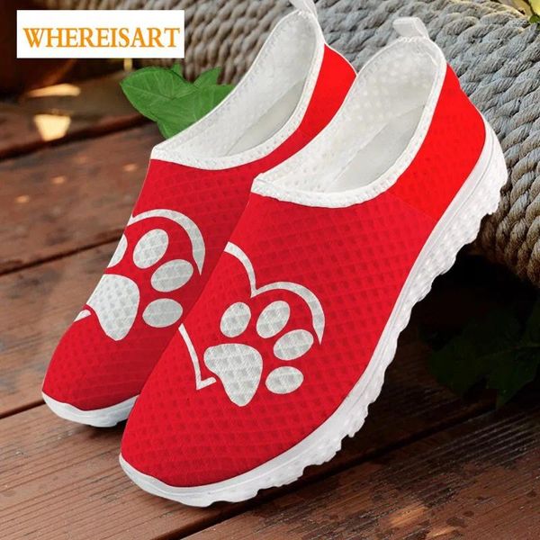 Zapatos casuales dondeisart encantadores perros/cachorros estampados estampados zapatillas de zapatillas de verano