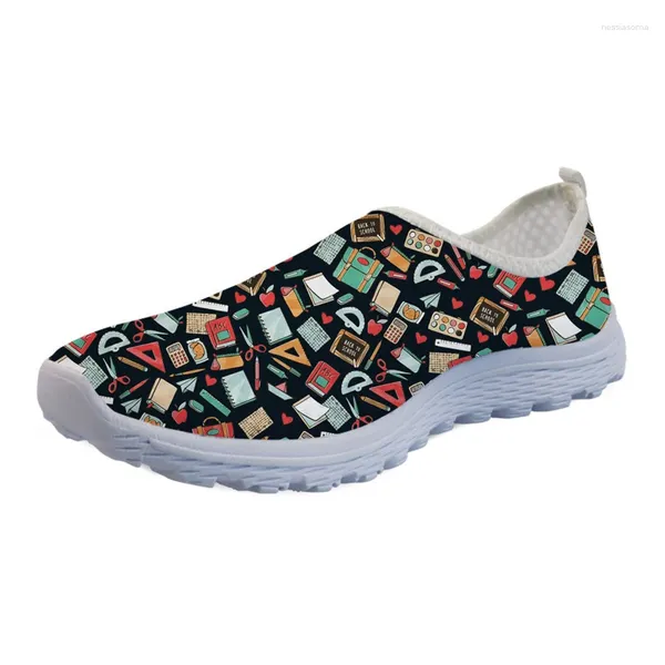 Zapatos casuales dondeisart Summer Light Flats Deromo profesores Impresión Mujeres de malla transpirable Mesh Damas Damas Agua de playa Slip-on Beach