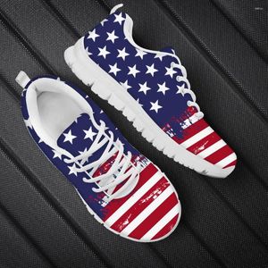 Zapatos casuales donde Isart Summer's Summer Flats Blue Red National Flag National Girls Sneakers Breathable Lightweight Calzado 2024 Drop