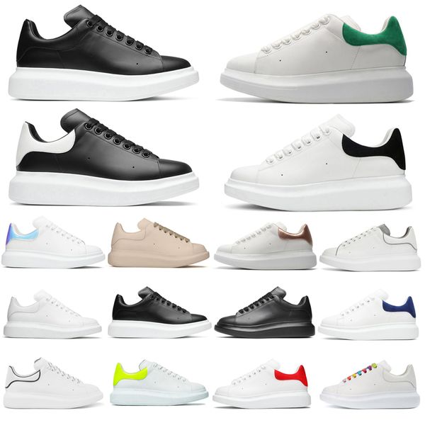 Zapatos casuales Blanco Negro Cuero Terciopelo Gamuza Alpargatas para mujer Zapatillas de deporte para hombre mujer Azul Pisos con cordones Plataforma Suela zapatilla de deporte