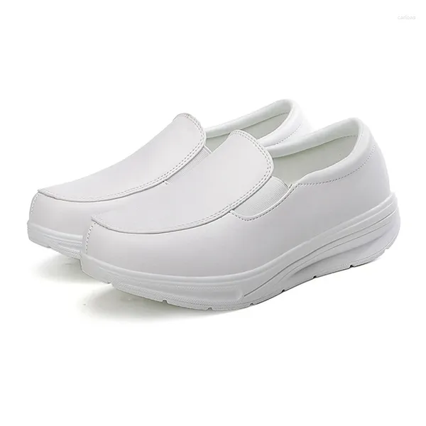 Chaussures décontractées Blanc Noir Été Portable Lumière à bascule et augmentation épaisse à semelles (38 Taille)