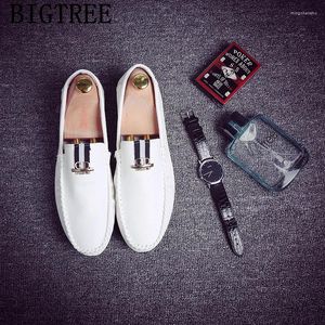 Chaussures décontractées blanc hommes mocassins en Cuir sans lacet hommes noir conduite mode Zapatos Hombre Cuero Soulier Homme Cuir Sapato