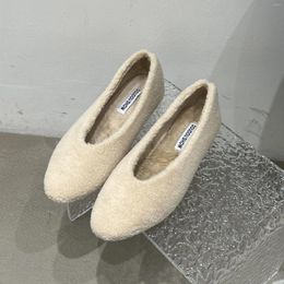 Zapatos informales de invierno para Mujer, Zapatos de felpa azules, suela suave y cálida, Zapatos planos de tacón bajo con cabeza redonda