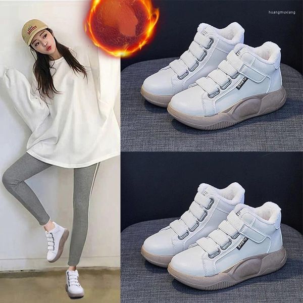 Zapatos informales con plataforma para mujer, zapatillas deportivas de invierno, sin cordones, de felpa, Tenis oscilantes vulcanizados para mujer