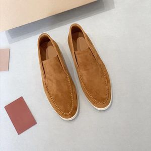 Casual schoenen Winter -Slelling top suede dames plat Italiaanse ontwerper LP heren mode loafers sneakers