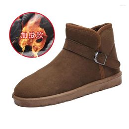 Zapatos informales de invierno Color sólido Algodón para hombres y mujeres Botas de nieve de calidez