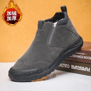 Casual schoenen winter suède voor mannen plus vacht warme slip-on loafers schoenen waterdichte sneeuwlaarzen bota's hombre buiten licht sneakers
