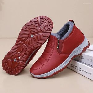 Zapatos informales Invierno Mujeres de algodón tibio Lavas de nieve espesas Men Anti Slip Lovers impermeable al calzado ultraligero 36-44