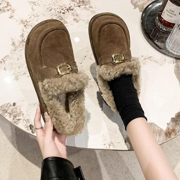 Zapatos informales Invierno Mujeres Cálido Plus Velvet Algodón Slip en las botas de nieve para mujeres Aftuar