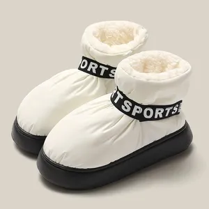 Chaussures décontractées Femmes d'hiver Bottes de neige étanches Coton de la peluche chaude imperméable pour la femme à la cheville de fourrure longue extérieure