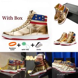 Chaussures décontractées avec boîte t Trump Basketball The Never Adrender High-tops Designer 1 Ts Running Gold Men personnalisé Sneakers Outdoor Comfort Sport Trendy Lace-Up Niubi