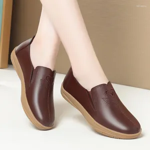 Chaussures décontractées Femme Flats 2024 Printemps automne en cuir souple