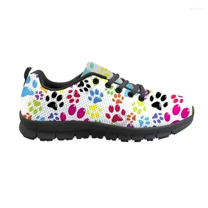 Chaussures décontractées Femme Plateforme Blanchettes blanches Cartoon Dog Design Girls Flatshoes Arrivée chaussures pour Zapatillas personnalisées