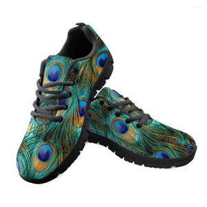 Casual schoenen Vrouw Running Peacock Feather 3D Prints Herfstschoen Lace Up Mesh Women Sneakers Lichtgewicht Moeder Gift Trainers