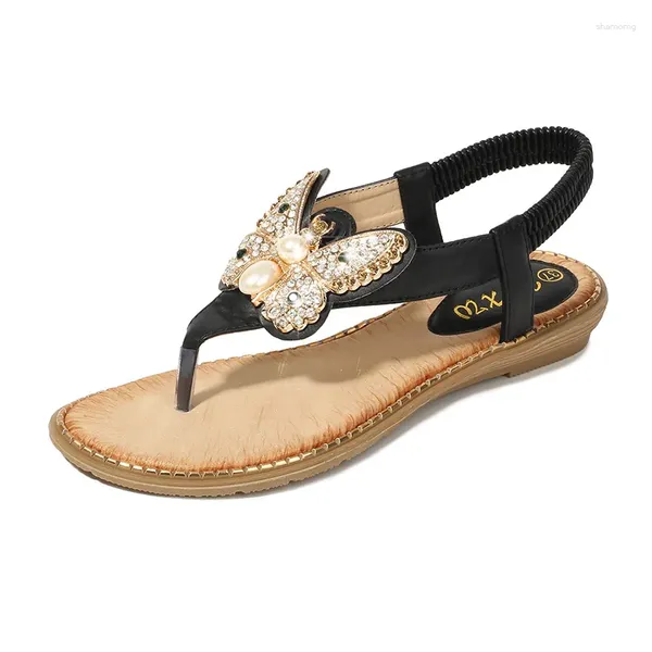 Chaussures décontractées femme sandales estivales confortables orteils ouverts non glissés plage bohème de style féminin grande taille