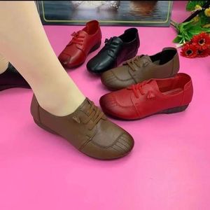 Chaussures décontractées en cuir Oxford pour femmes, chaussures décontractées, Vintage, à lacets, semelles souples, antidérapantes, simples, printemps, 2024