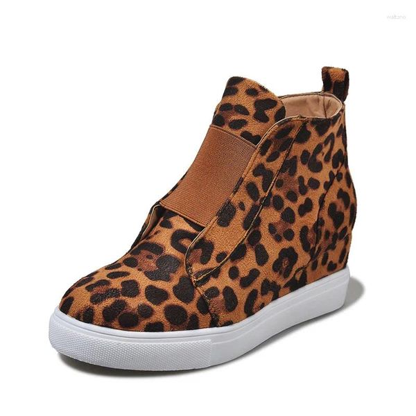 Chaussures décontractées femmes automne mode léopard plate-forme baskets à semelles compensées 2024 grande taille 35-43 femme plat unique Zapatos De Mujer