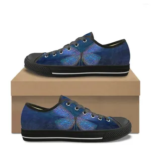 Casual schoenen vrouwen canvas mode kunst vlinderpatroon print outdoor sneakers voor studenten klassieke veter lage bovenste schoenen