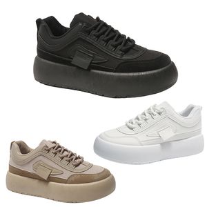 Casual Schoenen Dames Comfort Effen Veterschoenen Platte Ronde Neus Zwart Kaki Wit Dames Trainers Vrijetijdsschoenen Maat 36-40