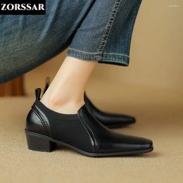 Chaussures décontractées Femmes Habille carrée Boat à talons bas Pompes Slip on Ladies Plus taille 41 Black Wedding Shoe Zapatos Mujer