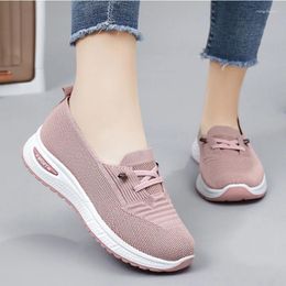 Chaussures décontractées femmes mode respirant marche maille baskets plates 2024 gymnase vulcanisé rose chaussures femme