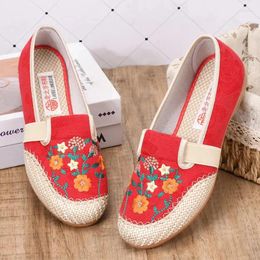 Chaussures décontractées Fomes Fashion Red Floral Slip on Mandis Zapatos de Mujer Lady Cute Comfort Blue Ballet Dance Femme Cool Beige E494