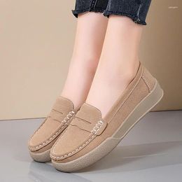 Zapatos casuales para mujeres Faux Leed Platform Fashion Brand Designer Flat Soft Sole Non-Slip 2024