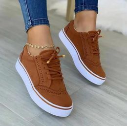 Chaussures décontractées Femmes Flat Printemps / Summer Lace-Up Breathable Simple confortable Oxford tenis Fashion Fashion Feminino