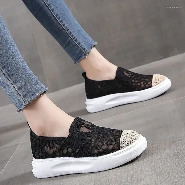 Zapatos casuales Calzado de mujer Slip On Ladies Mesh Mocasines planos transpirables Tendencias 2024 Caminar 39 Vulcanizado para oferta urbana Venta de zapatos