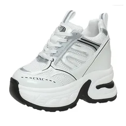 Chaussures décontractées Femmes Haute plate-forme baskets printemps d'été respirant 10 cm d'épaisseur Sole Mesh Air Chunky Dad Sport