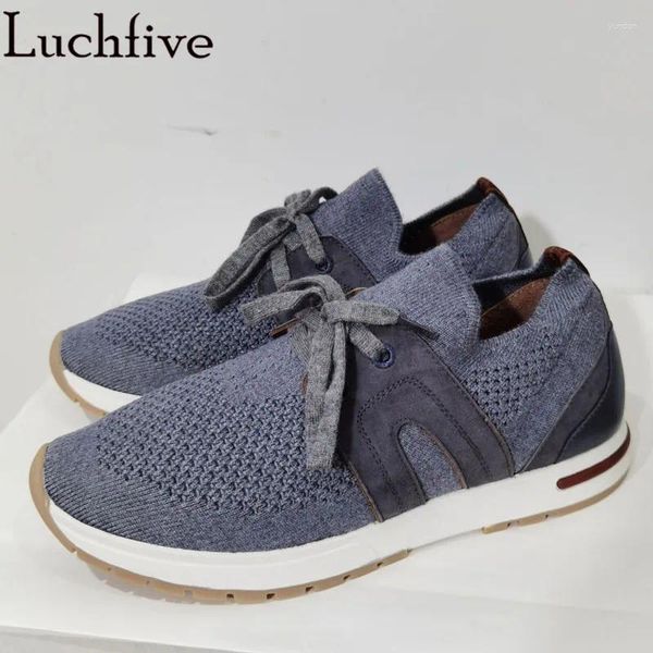 Chaussures décontractées Femmes Lace-Up Flat Simple confortable Sneakers de loisirs Tricoted Elastic Run 2024 Marque Mujer