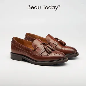 Casual schoenen vrouwen loafers brogue stijl echte lederen roung teen dame flats met randwasters voor handgemaakte schoonheidsinday 21046