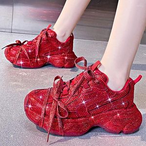 Casual schoenen Dames Luxe Platform Sneakers Bling Outdoor Hoge kwaliteit Running Tennis Lace Up Fashion Sport