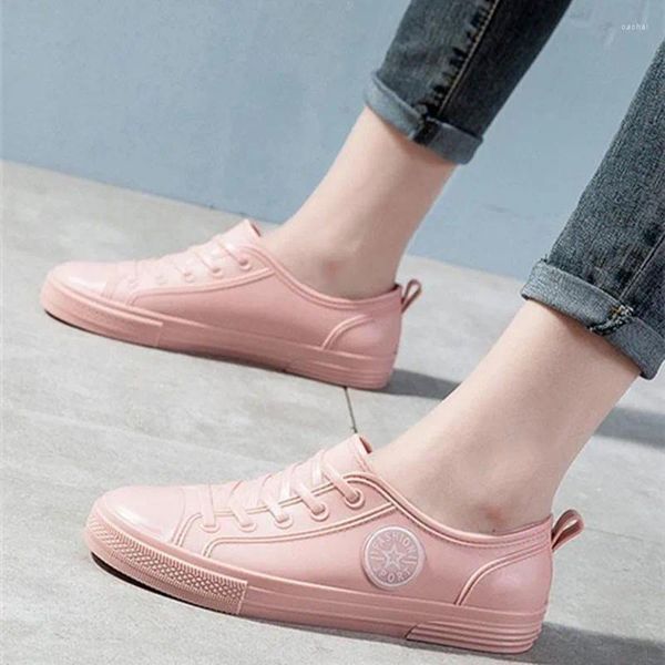 Chaussures décontractées Femmes Pink Comfort Spring d'été Slip sur une cuisine imperméable Travail Lady Rain Sapatos Femininas E627