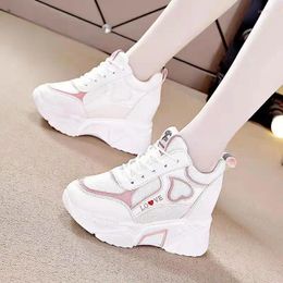 Chaussures décontractées pour femmes, taille haute, maille respirante, affichage, loisirs, sport, été, semelle épaisse, Design tendance papa, 2024