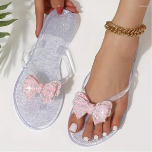 Casual schoenen dames boog flopflops mode clip teen plat schuif zomerstrand buitenglaasjes