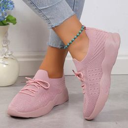 Chaussures décontractées confortables et respirantes pour femmes, baskets légères tricotées de sport, Tennis pour femmes, plates d'automne 2024