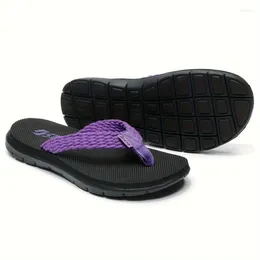 Chaussures décontractées tongs plats pour femmes Soft Memory Foam plage Summer Summer Lightweight Anti slip Slide