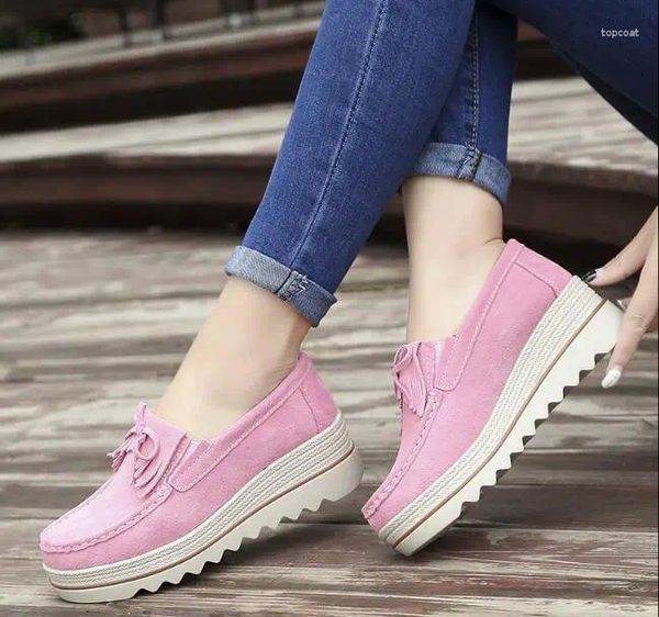 Chaussures décontractées Femmes Femmes Sudes Muisseurs Lady Drive Mocasins Flat Mocasins Lace Up Round Toe Chaussure Femme Taille 35-42