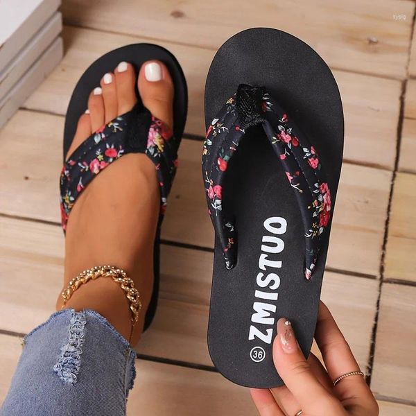 Chaussures décontractées pour femmes Flip Flip Flip Slip on Confrants Plateforme Soft Sole Sole Tlides Vacation Summer plage