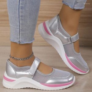 Chaussures décontractées Sneakers de coin tricot pour femmes pour 2024 Automn Mix Color Plateforme Vulcanie femme Tennis en mailles respirantes