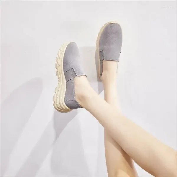 Zapatos informales de cuero para mujer, calzado plano para mujer, mocasines sin cordones y precio bajo, llegada de primavera 2024, ofertas en