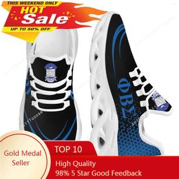 Casual schoenen Dames lichtgewicht veterlooploopsnoekers Phi Beta Sigma Print Non-Slip Platform Zapatos