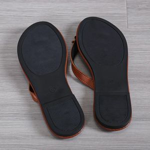 Zapatos informales para mujeres Ligeros sólidos Flip Flip Flip-Casual sin deslizamiento de toboganes para el verano