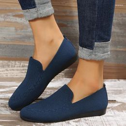Chaussures décontractées Locs pour femmes Mode Round Toe Mesh Mesh Flats Couleur solide Slip on Slip on Designer Low Top Sneakers Zapatos de Mujer 2024