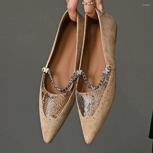 Chaussures décontractées Patchwork en cuir en daim naturel de la femme