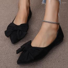 Casual schoenen dames puntige teen platte vaste kleur gebreide slip op ademende ballet flats vrouwen loafers