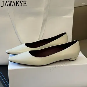 Chaussures décontractées femme bout pointu plat été bas haut Doudou noir blanc robe en cuir véritable marche femme luxe piste